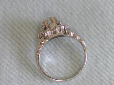 Preview: Brillantring (0.22 ct.) 750er Weißgold mit 7 Diamanten im Brillantschliff, Größe 48, Gewicht: 4,1g