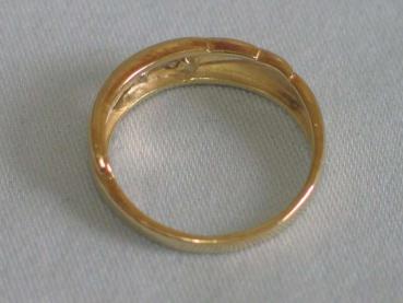 Preview: Diamantring aus 585er Gold mit 3 Diamanten, Größe 53, Gewicht: 2,7g