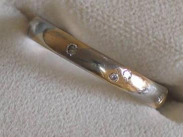 Preview: Bicolor Diamantring aus 750er Gold mit 11 Diamanten 0.17 ct. VSI TW, Größe 51, Gewicht: 4,3g