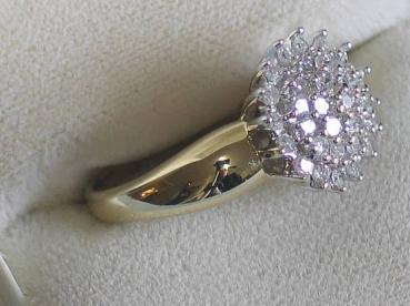 Preview: Moderner Diamantring mit über 0.50 ct. aus 585er Gelbgold, Größe 56, Gewicht: 6,1g