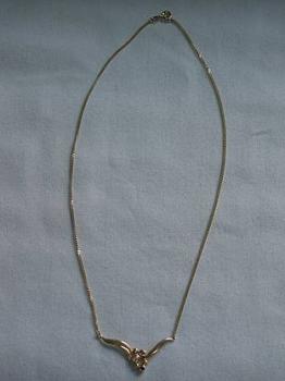 Preview: Hübsches Collier mit Rubin, Saphir, Zirkonia aus 585er Gold Gewicht: 4,0g