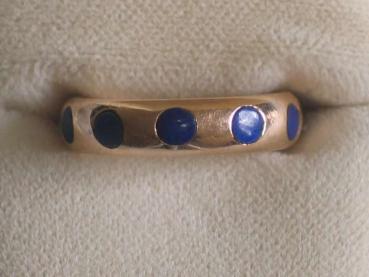 Ring aus 585er Gold mit Lapislazuli, Größe 54 Gewicht: 4,1 Gramm