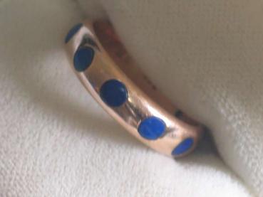 Preview: Ring aus 585er Gold mit Lapislazuli, Größe 54 Gewicht: 4,1 Gramm