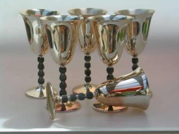 Wolff Silver: 6x versilberte Eistüten bzw. Eisbecher Höhe 20 cm