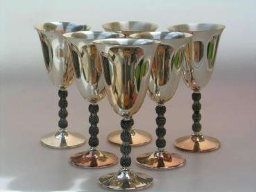 Wolff Silver: 6x versilberte Eistüten bzw. Eisbecher Höhe 20 cm