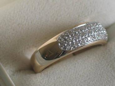 Preview: Ring aus 585er Gelbgold mit 40 Diamanten 0.40 ct., Größe 57, Gewicht: 6,0g