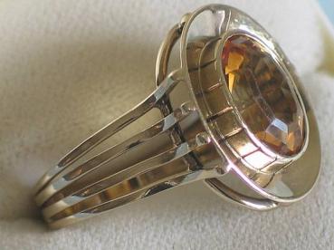 Prächtiger Ring aus 585er Gelbgold mit Citrin, Größe 62, Gewicht: 5,0g