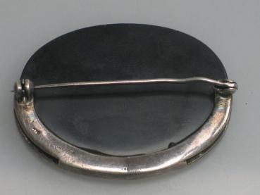 Vintage Brosche aus 800er Silber mit Markasiten und Onyx Gewicht: 13,0g