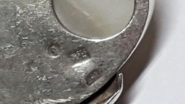 Vintage: Einzelner Muschel Ohrring aus 925er Silber, vermutlich England Gewicht: 6,0 Gramm
