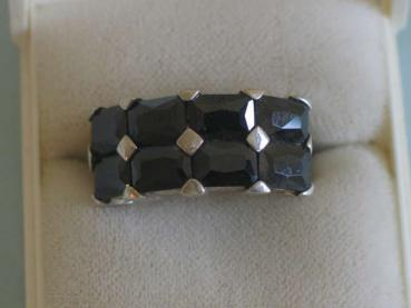Ring aus 925er Silber mit Schmucksteinen, Größe 61, Gewicht: 10,6g