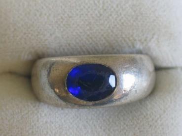 Ring aus 925er Silber mit Farbstein, Größe 55 Gewicht: 5,1 Gramm
