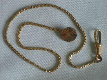 Taschenuhrkette im Venezianerkettenstil aus 585er Gold, Länge: 26 cm Gewicht: 5,7 Gramm
