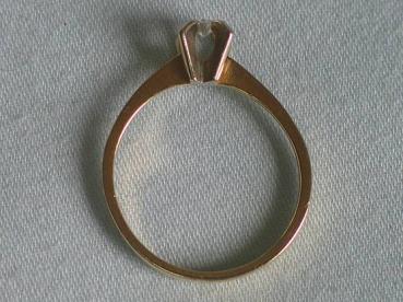 Brillantsolitär mit 0.10 ct. aus 750er Gelbgold, Größe 58, Gewicht: 2,6g