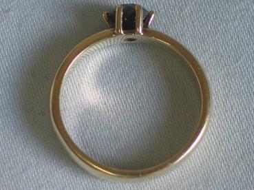 Preview: Black Diamond Diamantsolitär mit 1.03 Carat aus 585er Gelbgold, Größe 60, Gewicht: 5,6g