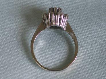Diamant- Rubinring aus 585er Weißgold, Größe 54, Gewicht: 3,7g