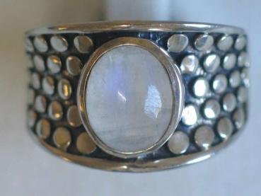 Ring aus 925er Sterlingsilber mit Schmuckstein, Größe 65, Gewicht: 9,4g