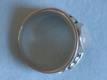 Ring aus 925er Sterlingsilber mit Schmuckstein, Größe 65, Gewicht: 9,4g