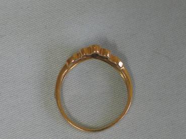 Preview: Diamantring mit 10 Diamanten aus 750er Gelb und Weissgold, Größe 49, Gewicht: 2,4g