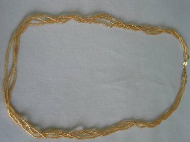Schmucksteinkette mit 375er Gelbgoldverschluss, Länge 50,0 cm, Gewicht: 6,2g