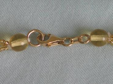 Schmucksteinkette mit 375er Gelbgoldverschluss, Länge 50,0 cm, Gewicht: 6,2g