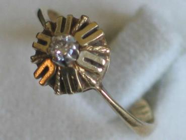 Brillantring mit 0.05 ct aus 585er Gold, Größe 55, Gewicht: 2,6g