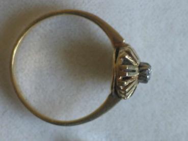 Brillantring mit 0.05 ct aus 585er Gold, Größe 55, Gewicht: 2,6g