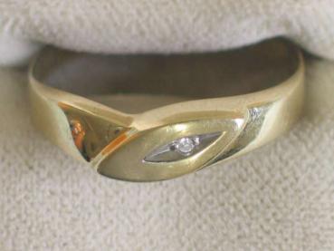 Diamantring 0.02 ct. aus 585er Gelbgold, Größe 63, Gewicht: 1,5g