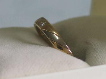 Diamantring aus 585er Gold Tricolor mit 0.02 ct, , Größe 54, Gewicht: 2,9g
