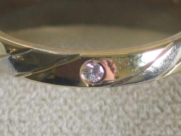 Diamantring aus 585er Gold Tricolor mit 0.02 ct, , Größe 54, Gewicht: 2,9g