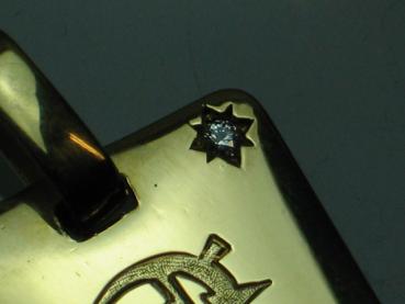 Diamantanhänger "Erinnerungen..." aus 750er Gold mit Diamant 0.04 ct.