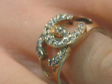 Diamantring aus 585er Gelbgold, Größe 53, Gewicht: 4,9g