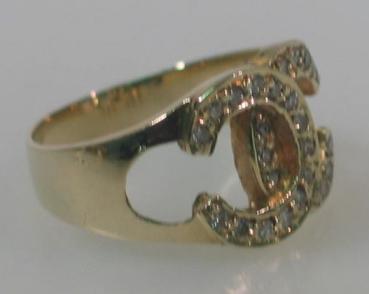 Diamantring aus 585er Gelbgold, Größe 53, Gewicht: 4,9g