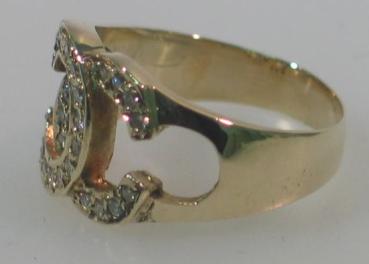 Diamantring aus 585er Gelbgold, Größe 53, Gewicht: 4,9g