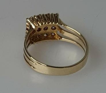 Preview: Diamant- Rubinring aus 585er Gelbgold, Größe 52, Gewicht: 3,1g