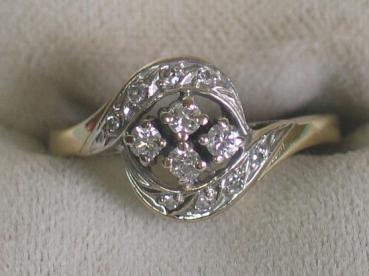 Diamantring aus 585er Gelbgold mit 0.30 ct., Größe 56, Gewicht: 3,3g