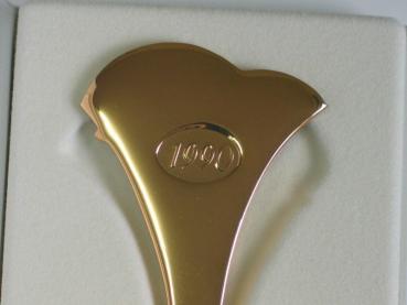 Preview: Robbe & Berking Jahreslöffel, groß, "Vögel 1990" aus 925er Sterlingsilber, Gewicht: 64,0g
