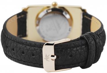 Akzent Damenuhr mit Kunstlederband, dunkelblau