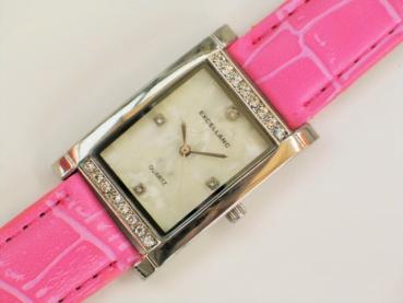 Excellanc Damenuhr mit Band aus Kunstleder, rechteckig