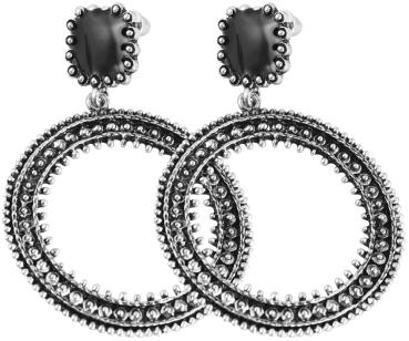 Cham Cham Ohrstecker, schwarz mit Schmuckstein