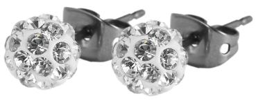Akzent Ohrstecker aus Titan mit Swarovski Kristallen, weiß
