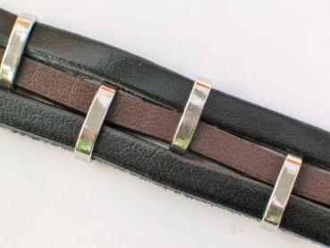 Akzent Armband aus Echtleder und Edelstahl