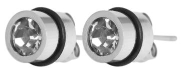 Akzent Edelstahl Ohrstecker mit Kristallstein