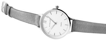 Preview: Excellanc Damenuhr mit Textilarmband, grau