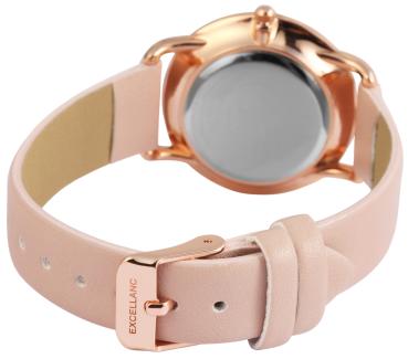 Excellanc Damenuhr mit Band aus Kunstleder