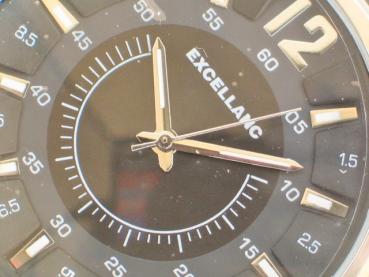 Excellanc Herrenuhr mit Band aus Kunstleder, schwarz