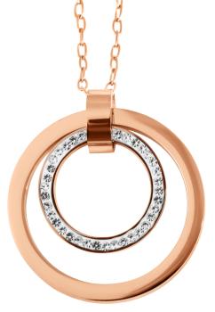 Akzent "Edelstahl Kette mit Anhänger Zirkonia, 43+5cm -goldfarben