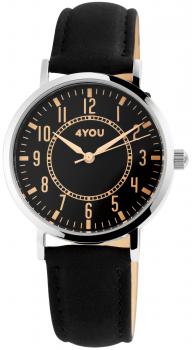 4You Damenuhr mit Echtlederarmband