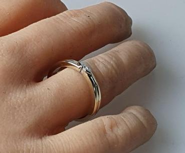 Diamantsolitär aus 585er Gold, Größe 54, Gewicht: 3,1g