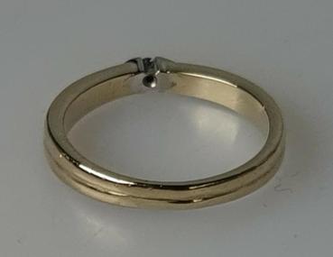 Diamantsolitär aus 585er Gold, Größe 54, Gewicht: 3,1g