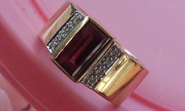 Caren Pfleger Turmalin 1.5 ct. / Diamant Ring aus 585er Gelb und Weißgold, Größe 56, Gewicht: 10,2g